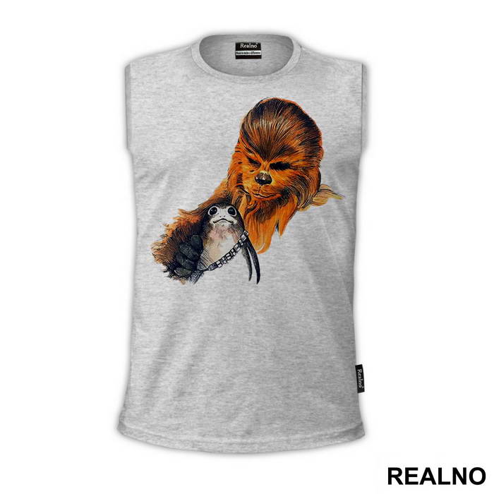 Chewbacca Petting A Porg - The Last Jedi - Star Wars - Majica