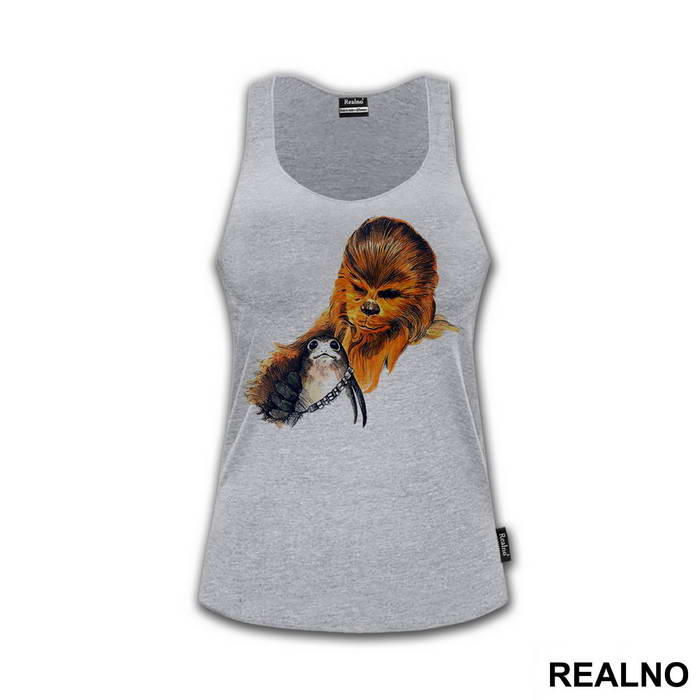 Chewbacca Petting A Porg - The Last Jedi - Star Wars - Majica