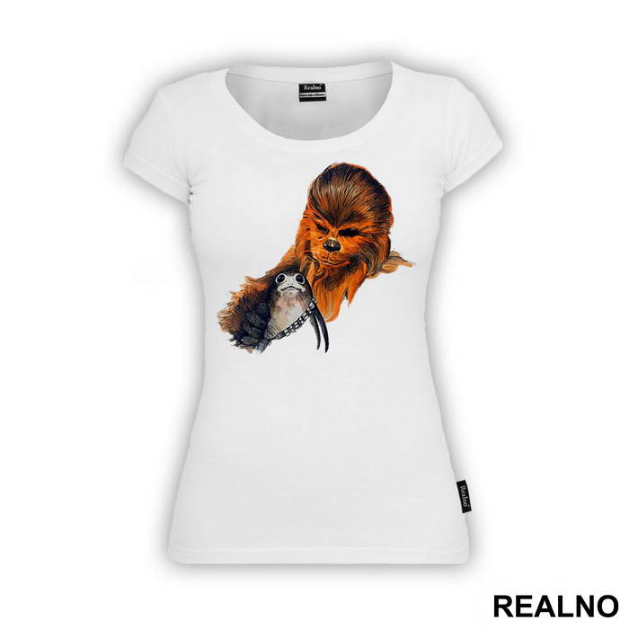 Chewbacca Petting A Porg - The Last Jedi - Star Wars - Majica