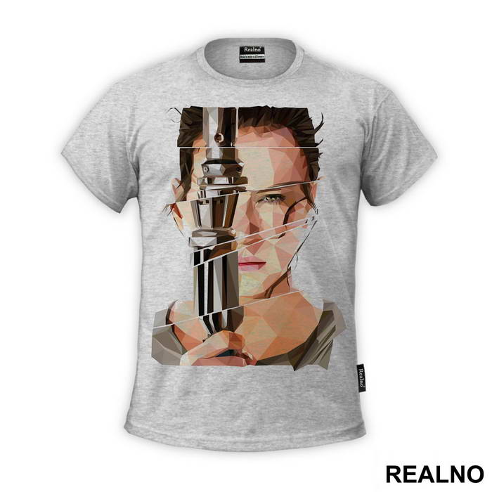 Shattering Rey And Lightsaber - Star Wars - Majica