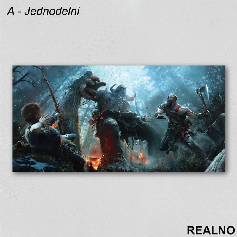 Attack - God Of War - Slika na platnu - Kanvas