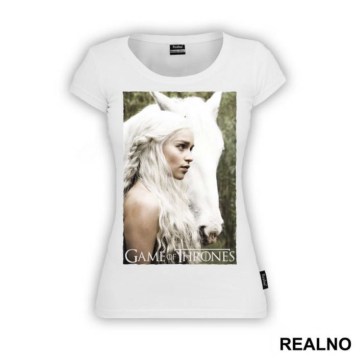 Khaleesi With White Horse - House Targaryen - Game Of Thrones - GOT - Majica