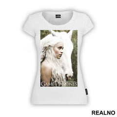 Khaleesi With White Horse - House Targaryen - Game Of Thrones - GOT - Majica