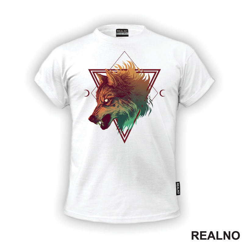 Angry Wolf In A Triangle - Vuk - Životinje - Majica