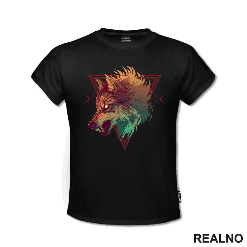 Angry Wolf In A Triangle - Vuk - Životinje - Majica