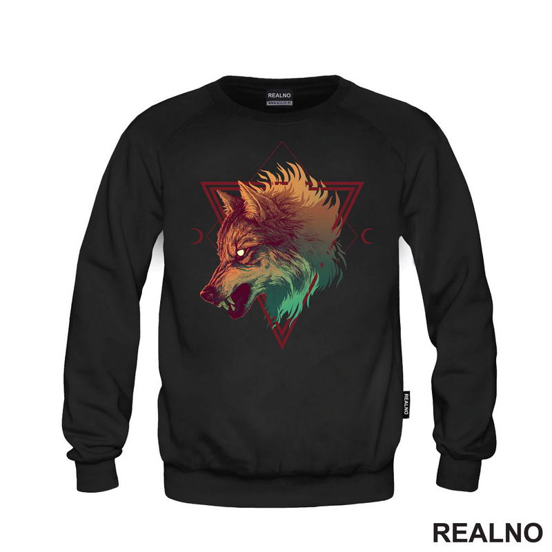 Angry Wolf In A Triangle - Vuk - Životinje - Majica