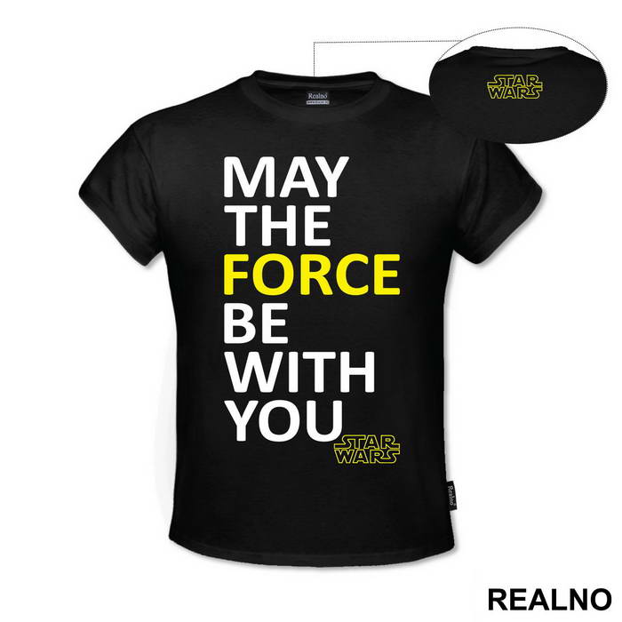 May The Force Be With You - White And Yellow - Star Wars - Majica