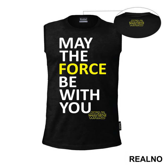 May The Force Be With You - White And Yellow - Star Wars - Majica