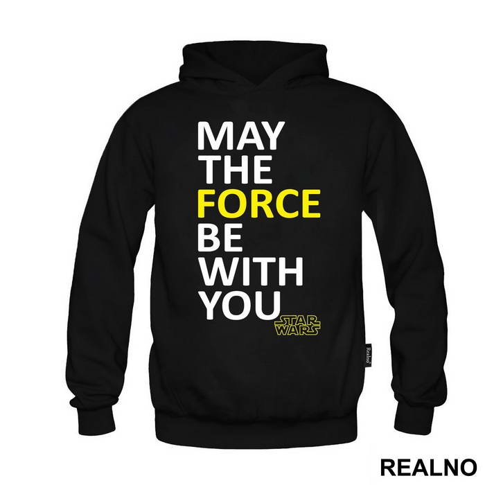 May The Force Be With You - White And Yellow - Star Wars - Majica