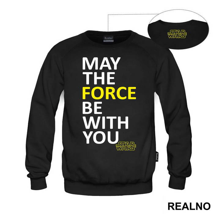 May The Force Be With You - White And Yellow - Star Wars - Majica