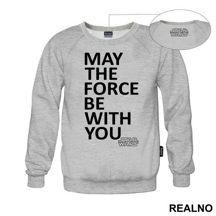 May The Force Be With You - White And Yellow - Star Wars - Majica