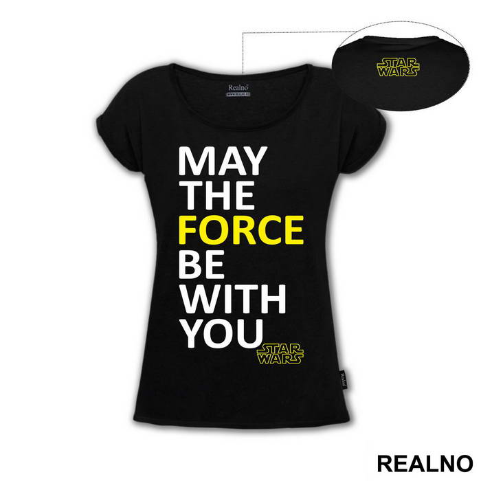 May The Force Be With You - White And Yellow - Star Wars - Majica