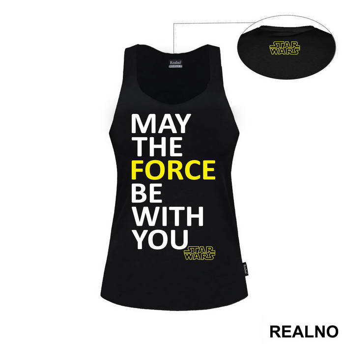May The Force Be With You - White And Yellow - Star Wars - Majica