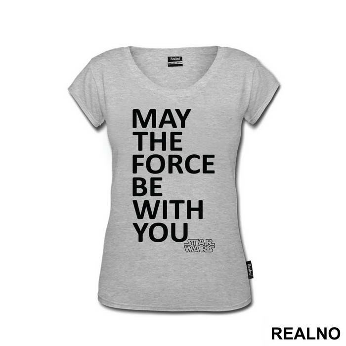 May The Force Be With You - White And Yellow - Star Wars - Majica
