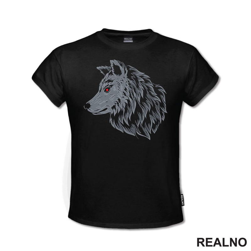 Wolf Head With Red Eye - Vuk - Životinje - Majica