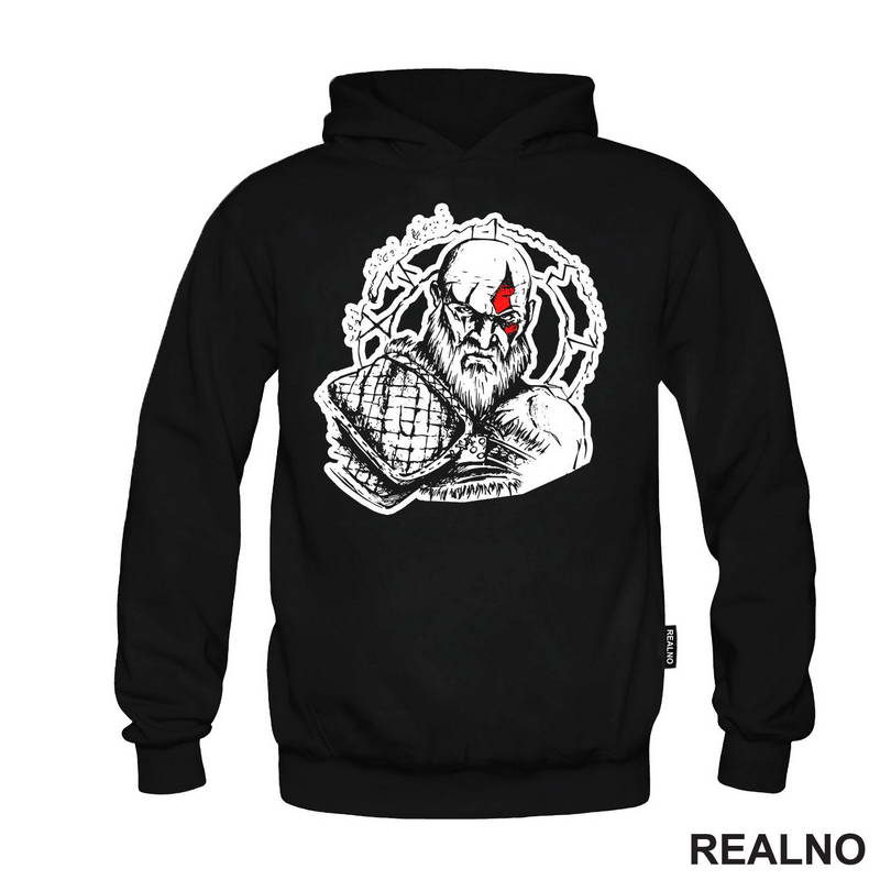 White And Black Lines - Kratos - God Of War - Majica