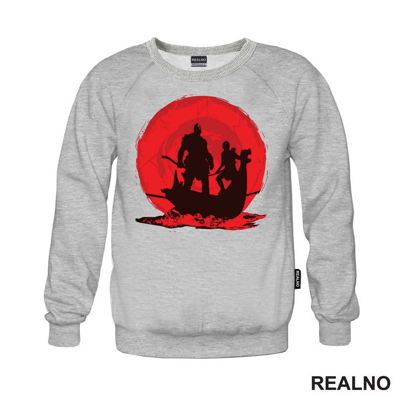 Red And Black - Ship - Kratos And Atreus - God Of War - Majica