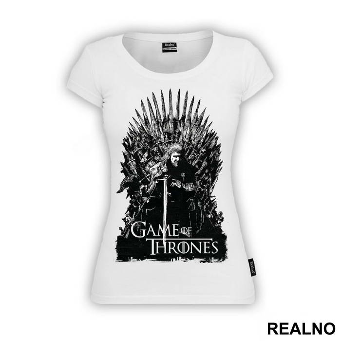 Ned Stark And Black Throne - House Stark - Game Of Thrones - GOT - Majica