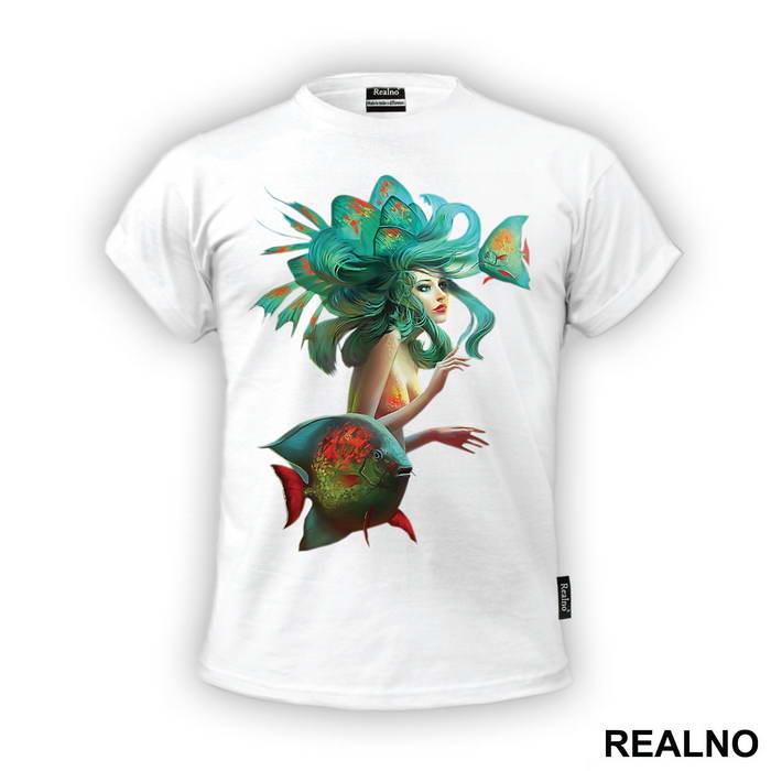 Mermaid WIth Fishes - Sirene - Mermaid - Majica