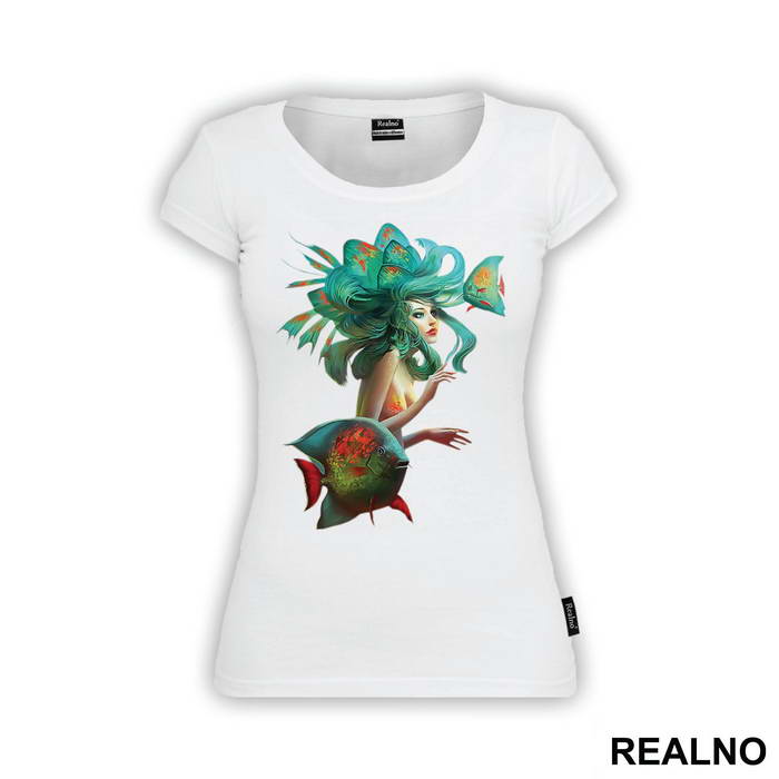 Mermaid WIth Fishes - Sirene - Mermaid - Majica