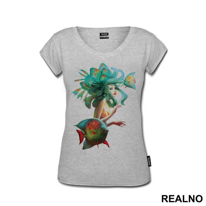 Mermaid WIth Fishes - Sirene - Mermaid - Majica
