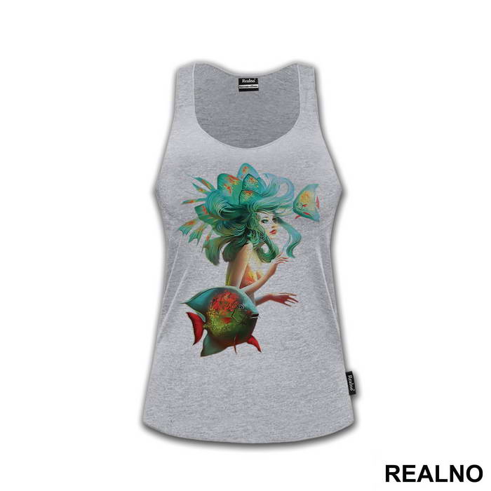 Mermaid WIth Fishes - Sirene - Mermaid - Majica