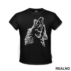 Wolf Howling - Illustration - Vuk - Životinje - Majica