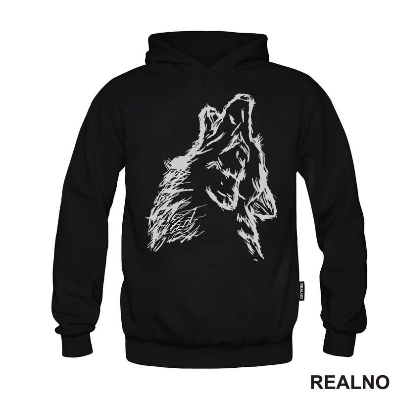 Wolf Howling - Illustration - Vuk - Životinje - Majica