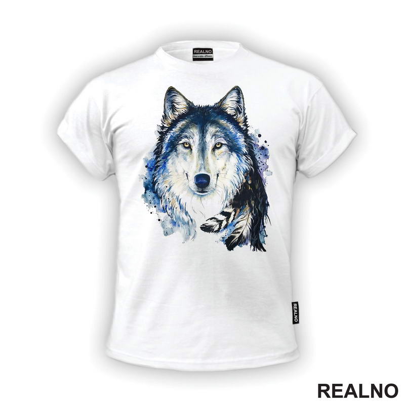 Colored Wolf Head - Watercolor Painting - Vuk - Životinje - Majica
