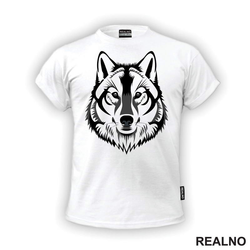 Wolf Head - Grey Illustration - Vuk - Životinje - Majica