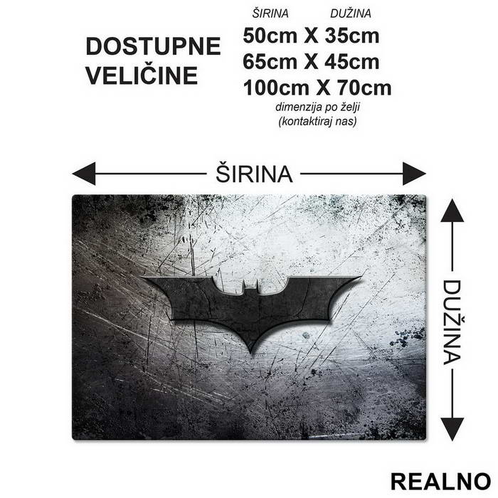 Logo Dark Knight 2005 - Batman - Metallic - Podmetač za sto