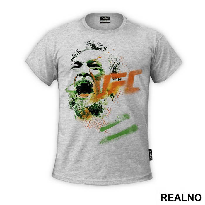 Drawing - Green And Orange - Conor McGregor - MMA - Majica