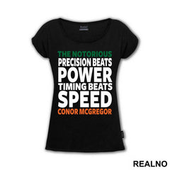 Precision Beats Power, Timing Beats Speed - Conor McGregor - MMA - Majica
