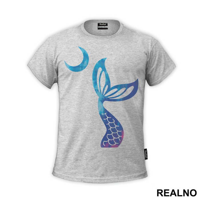 Mermaid Fin And A Moon - Sirene - Mermaid - Majica