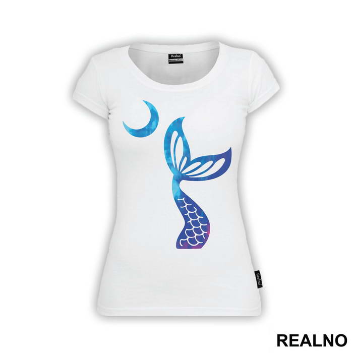 Mermaid Fin And A Moon - Sirene - Mermaid - Majica