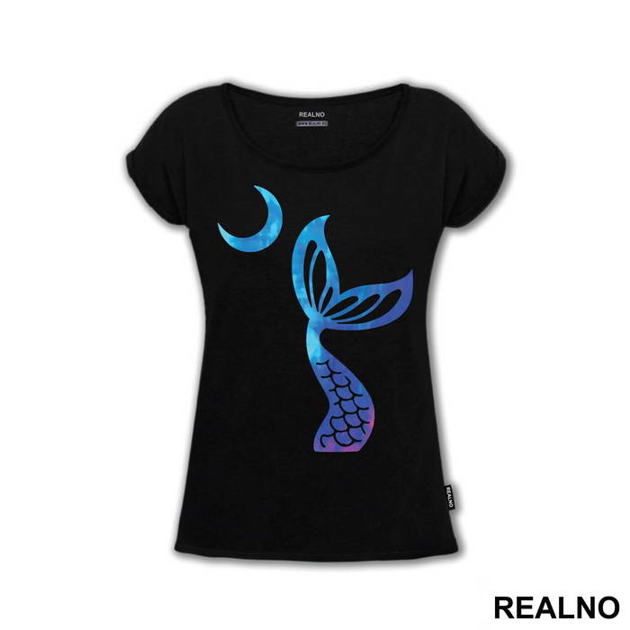 Mermaid Fin And A Moon - Sirene - Mermaid - Majica