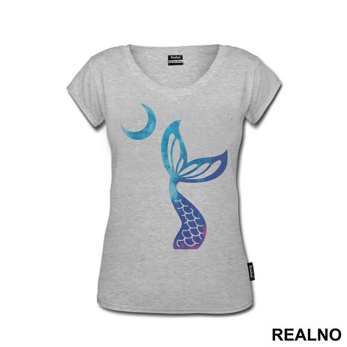 Mermaid Fin And A Moon - Sirene - Mermaid - Majica