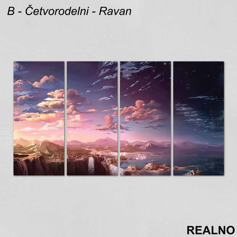 Roze planine i nebo - Slika na platnu - Kanvas