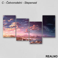 Roze planine i nebo - Slika na platnu - Kanvas