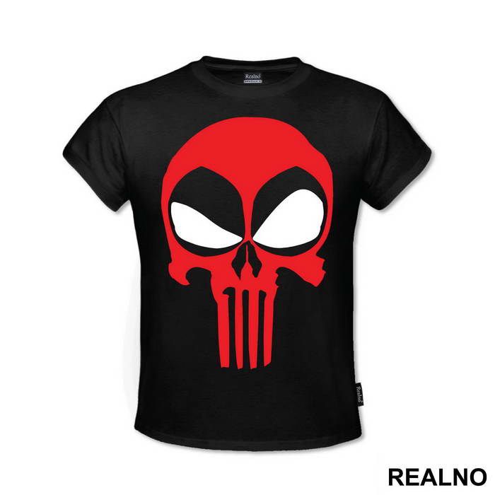 Deadpool - Punisher - Logo Crossover - Majica