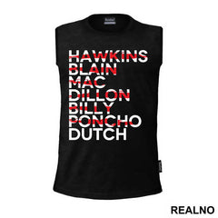 Hawkins - Blain - Mac - Dillon - Billy - Poncho - Dutch - Predator - Majica