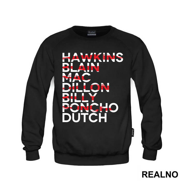 Hawkins - Blain - Mac - Dillon - Billy - Poncho - Dutch - Predator - Majica