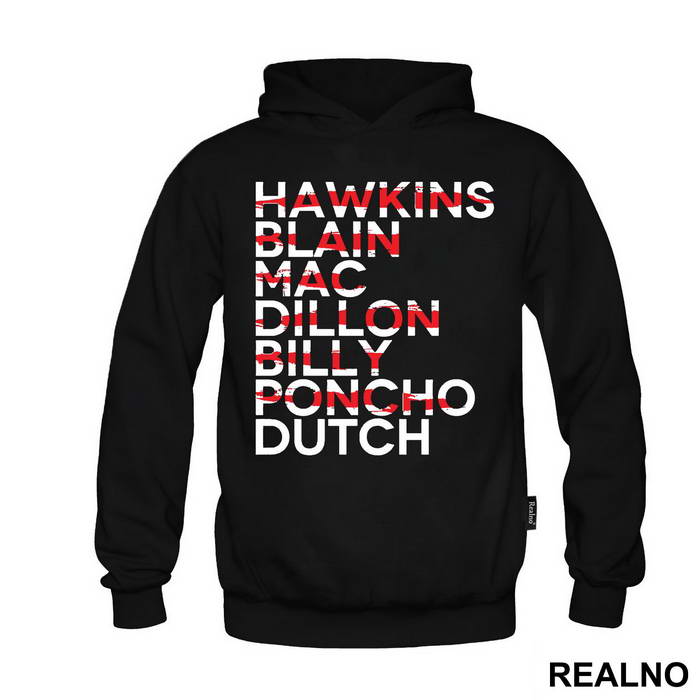 Hawkins - Blain - Mac - Dillon - Billy - Poncho - Dutch - Predator - Majica