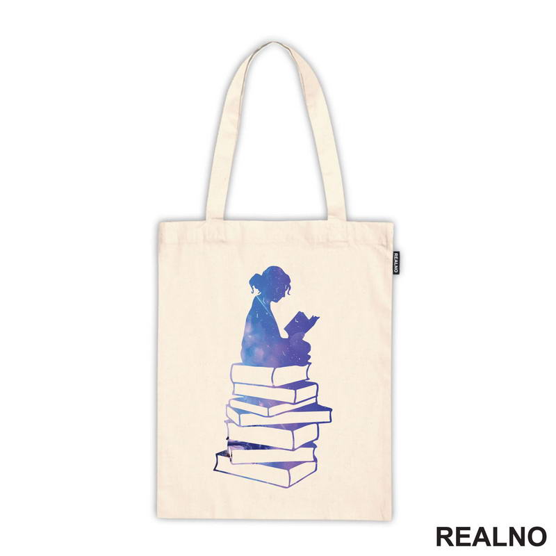 Girl Reading - Silhouette - Colors - Books - Čitanje - Knjige - Majica