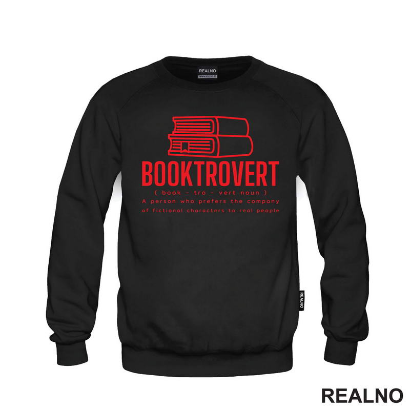 Booktrovert - A Person Who Prefers The Company Of Fictional Characters To Real People - Red - Books - Čitanje - Knjige - Majica