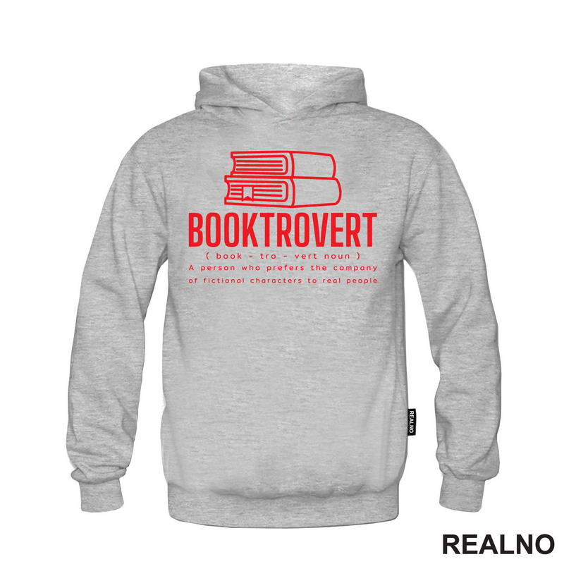 Booktrovert - A Person Who Prefers The Company Of Fictional Characters To Real People - Red - Books - Čitanje - Knjige - Majica