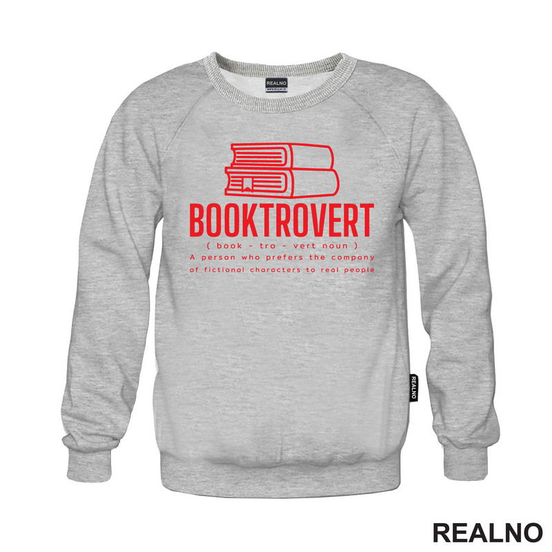 Booktrovert - A Person Who Prefers The Company Of Fictional Characters To Real People - Red - Books - Čitanje - Knjige - Majica