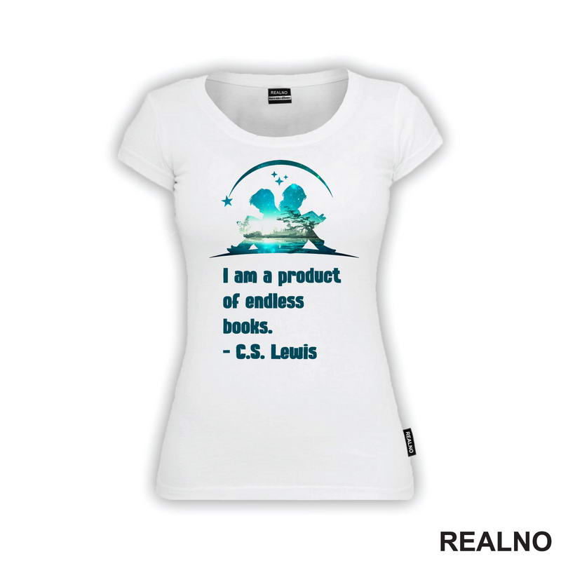 I Am A Product Of Endless Books. - C.S. Lewis - Child Reading Books - Silhouette - Books - Čitanje - Knjige - Majica