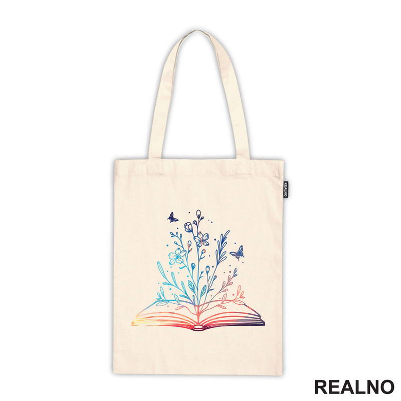 Open Book With Flowers -  Colors - Books - Čitanje - Knjige - Majica