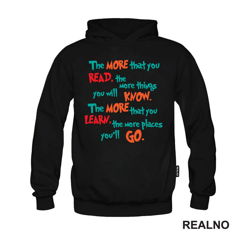 The MORE That You READ, The More Things You Will KNOW - Green, Orange And Red - Books - Čitanje - Knjige - Majica